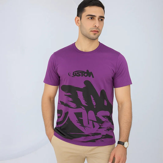 "Deep Purple Classic T-Shirt – Bold Simplicity with a Royal Vibe"
