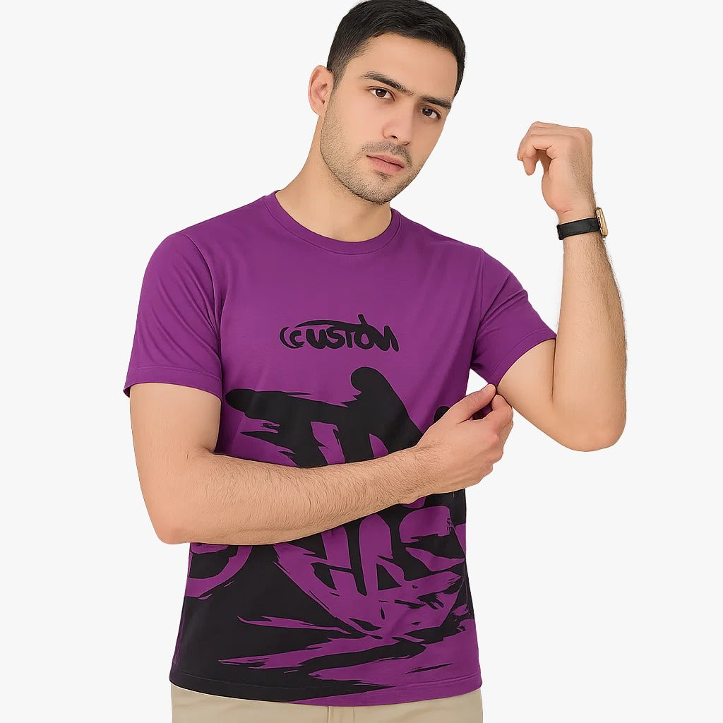 "Deep Purple Classic T-Shirt – Bold Simplicity with a Royal Vibe"