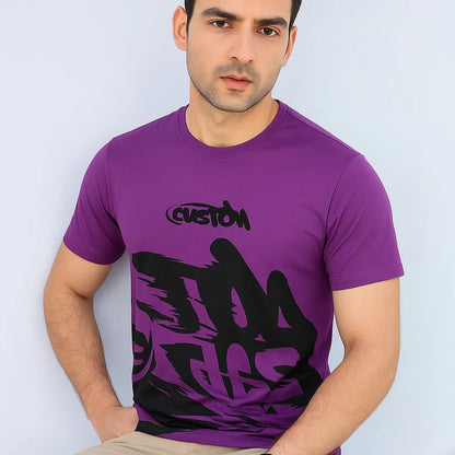 "Deep Purple Classic T-Shirt – Bold Simplicity with a Royal Vibe"