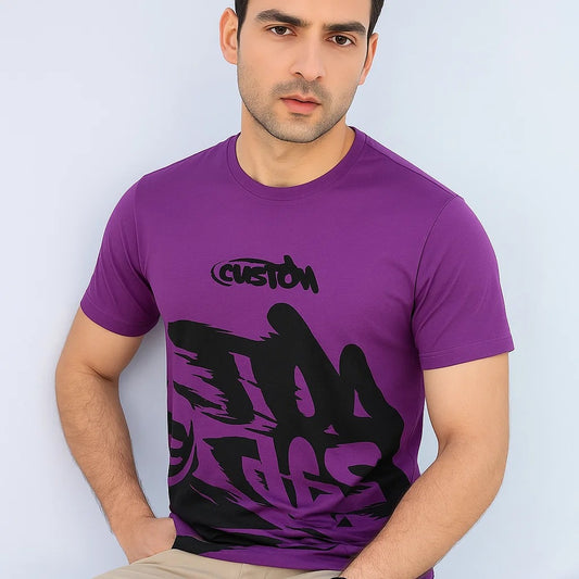 "Deep Purple Classic T-Shirt – Bold Simplicity with a Royal Vibe"