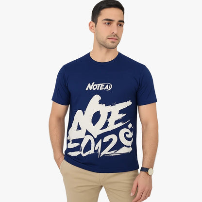 "Navy Blue Graphic Tee – Urban Street Style 'NOTED ACE 2024'"